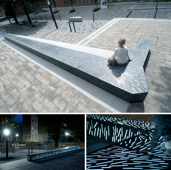 Glassconcrete Bench By Zoltan Bencze & Szovetseg'39, Pecs, Hungary