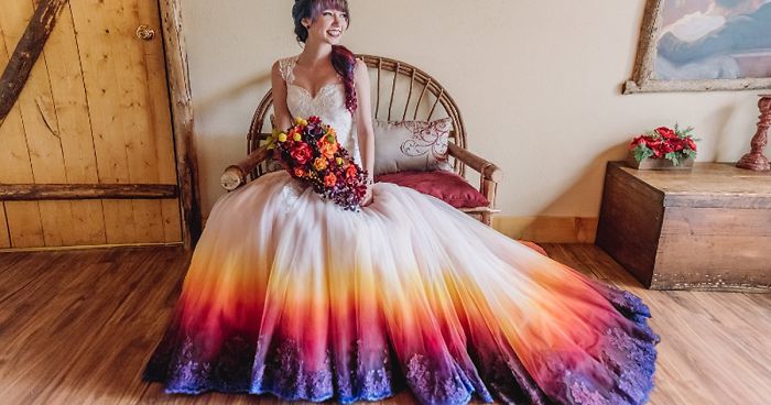 Dip Dye Wedding Dress Trend Will Make Your Big Day More Colorful