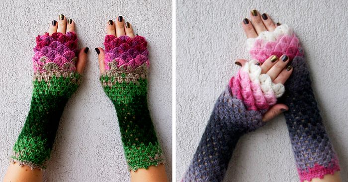 These Dragon Gloves With Crochet Scales Will Protect You When Winter Comes