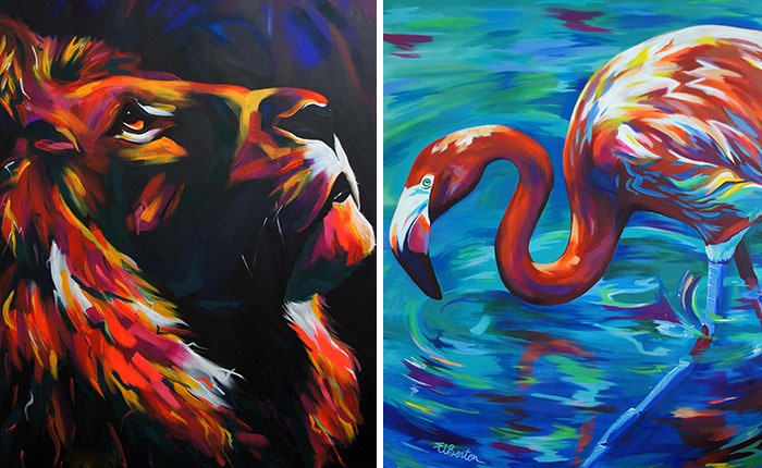 I Layer Up Colors Without Much Planning To Create These Vibrant Portraits Of Animals And People