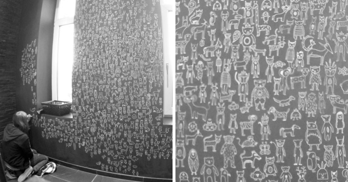 I Drew Over 100 Cute Little Monsters In A Boring Bathroom
