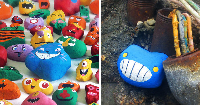 My Kids And I Spent A Year Painting Over 1,000 Rocks And Hid Them For People To Spot And Photograph