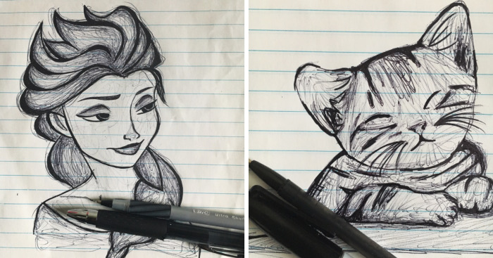 I Am A 14-Year-Old And Make Drawings With Only Pen And Sharpie