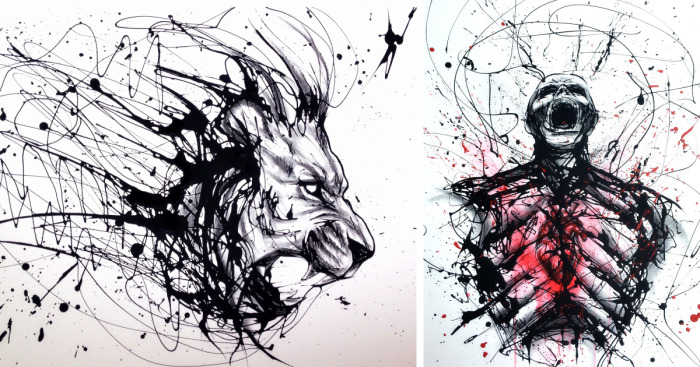 Mixing Abstract With Realistic In Drip Painting