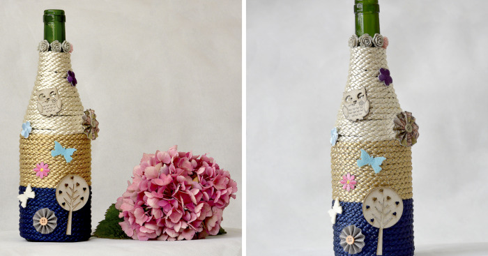 I Made This Beautiful Home Or Baby Shower Decor From Wine Bottle