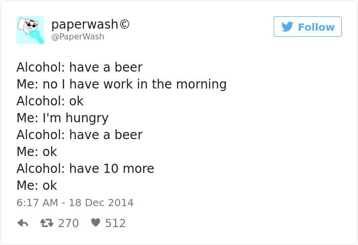 Alcohol Tweet