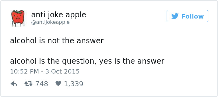 Alcohol Tweet