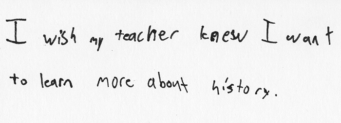 I Wish My Teacher Knew