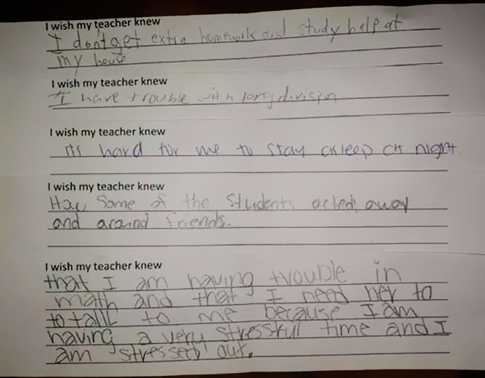 I Wish My Teacher Knew