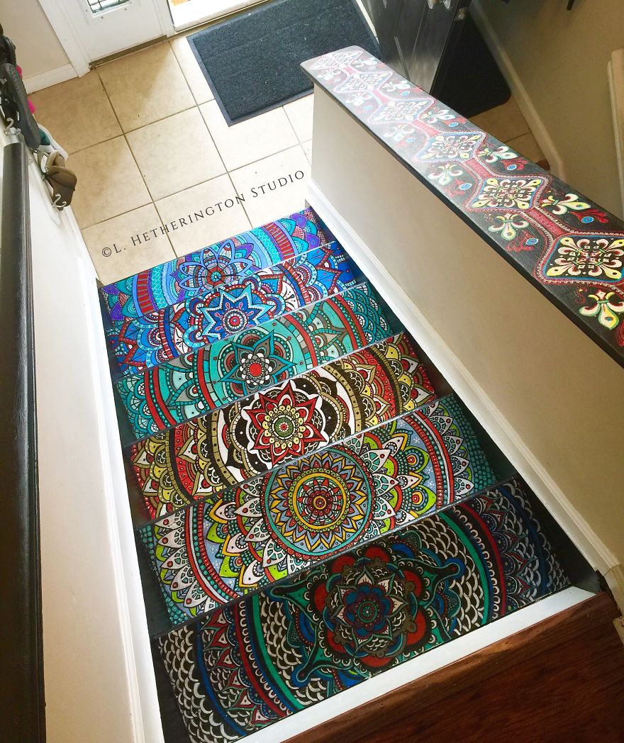 I Turned My Boring Stairs Into A Colorful Mandala I Turned My Boring Stairs Into A Colorful Mandala