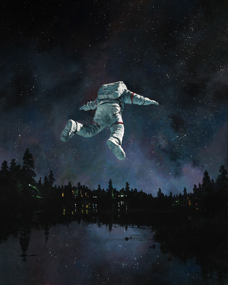I Paint Astronauts, Flying Fruits And Bus Stops Set In The Danish Wilderness