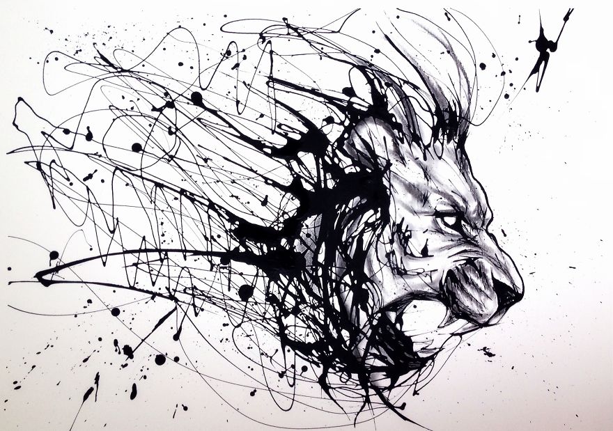 Mixing Abstract With Realistic In Drip Painting Mixing Abstract With Realistic In Drip Painting