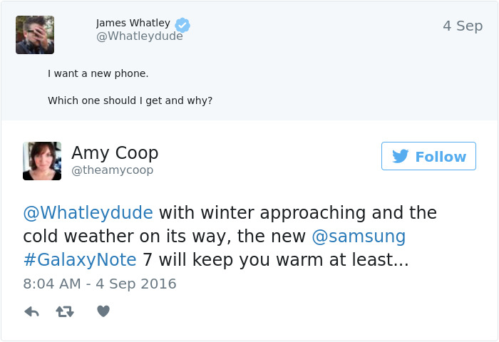 Funny Reaction To Samsung Galaxy Note 7