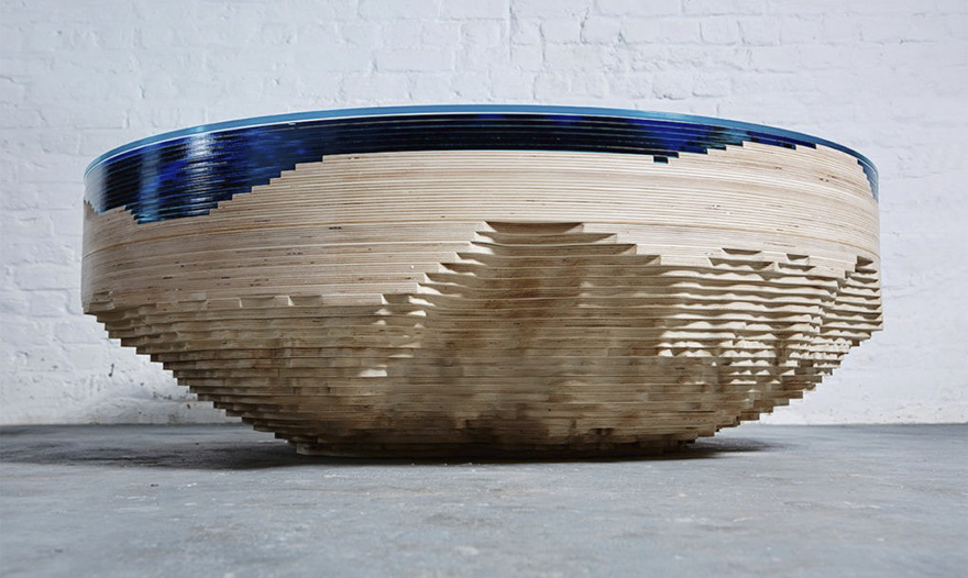 This Sea-Inspired Multilayered Table Lets You Look Into The Depths Of The Ocean