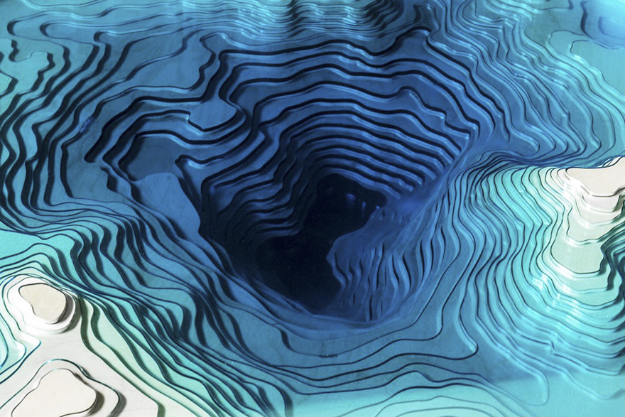 This Sea-Inspired Multilayered Table Lets You Look Into The Depths Of The Ocean