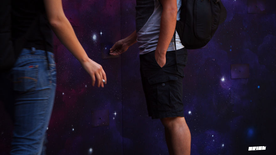 I Painted A 180° Panoramic Mural As A Tribute Celebrating The 39th Anniversary Of Nasa's Voyager 1 Spacecraft