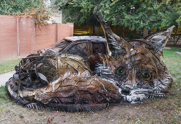 Artist Turns Trash Into Animals To Remind Us About Pollution