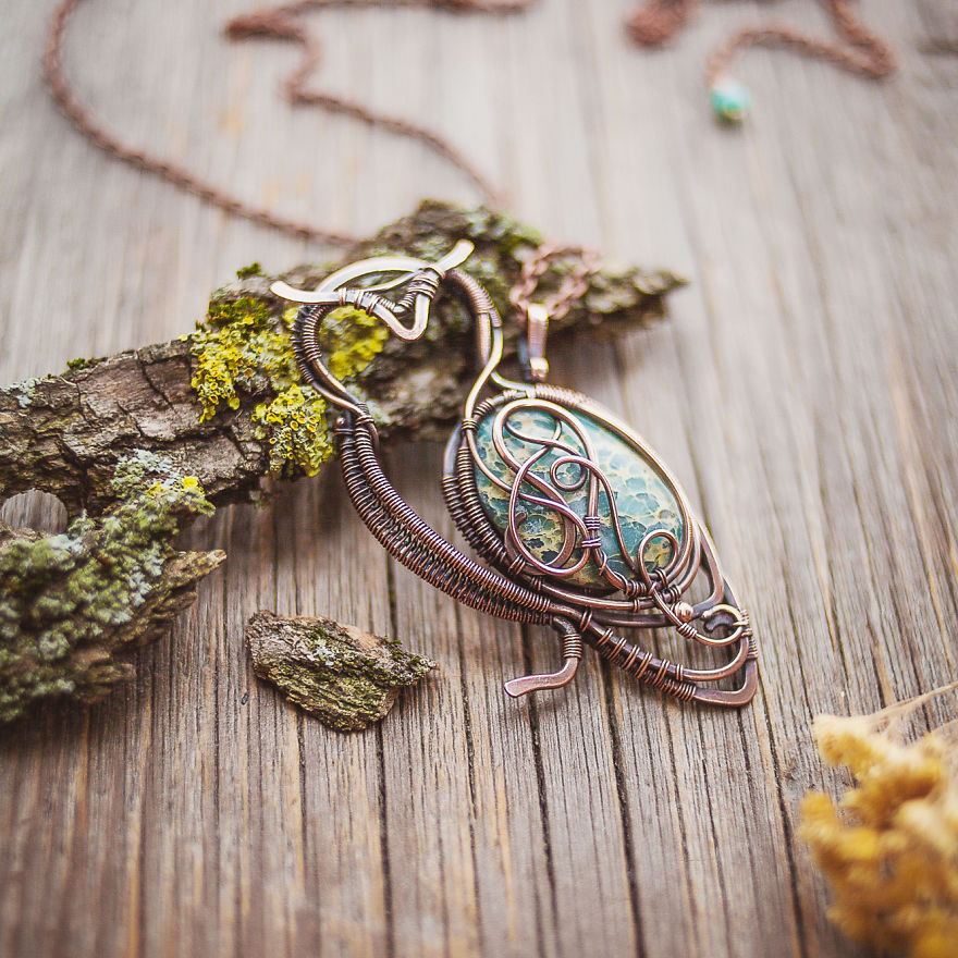 Nature And Wire - My Love. Unique Wire Wrapped Jewelry Was Inspired By Nature.