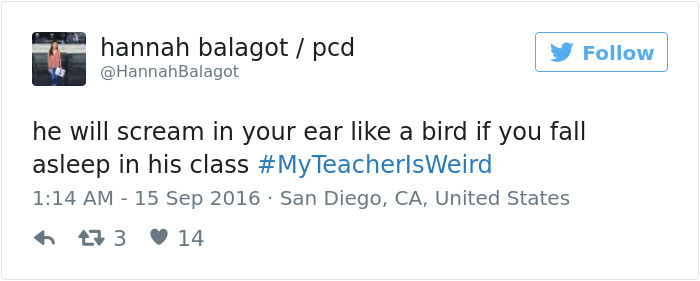 #myteacherisweird