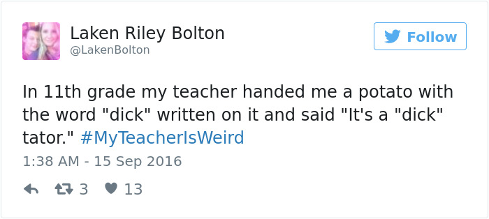 #myteacherisweird