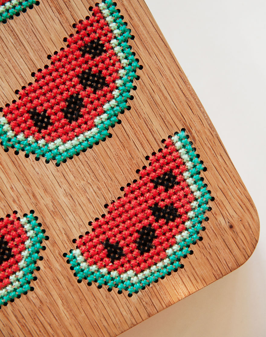 Wearable Wooden Bags That I Cross-Stitch With Nature Patterns Wearable Wooden Bags That I Cross-Stitch With Nature Patterns