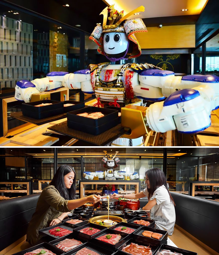 Meals Served By A Robot, Hajime Robot Restaurant, Bangkok, Thailand