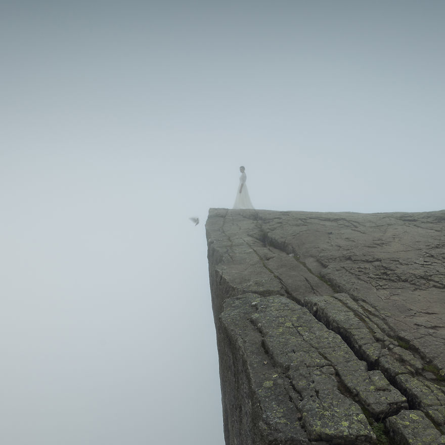 I Photographed My Wife In Her Wedding Dress During Our 45-Day Trip In The Most Beautiful Places In Norway