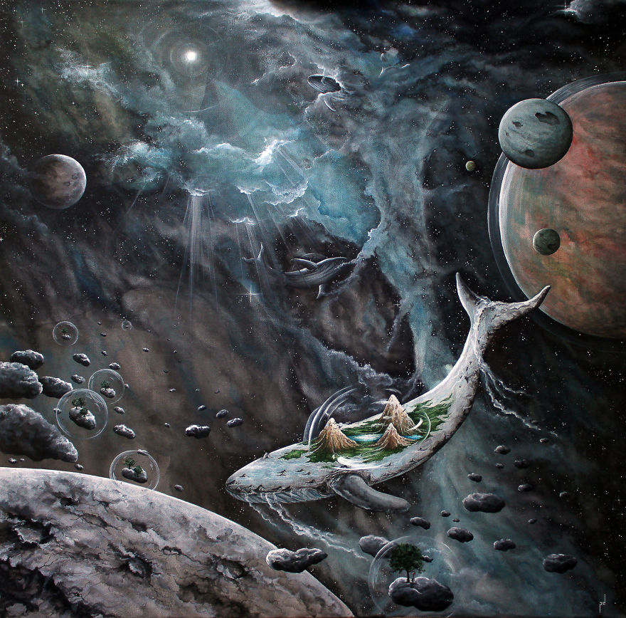 I Use Watercolor And Spray Paint To Create Surreal Landscapes I Use Watercolor And Spray Paint To Create Surreal Landscapes