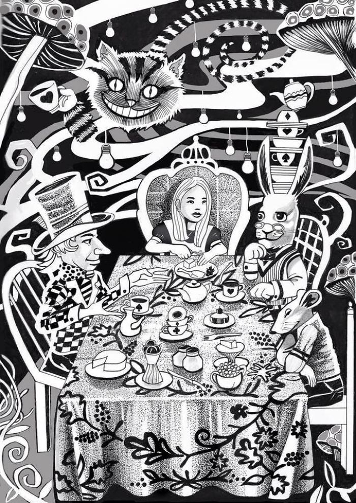 My Husband Created Art Inspired By "Alice In Wonderland"