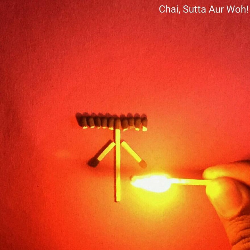 Matchsticks Illustration Celebrating Dussehra, The Indian Festival Of Triumph Over Evil. Matchsticks Illustration Celebrating Dussehra, The Indian Festival Of Triumph Over Evil.