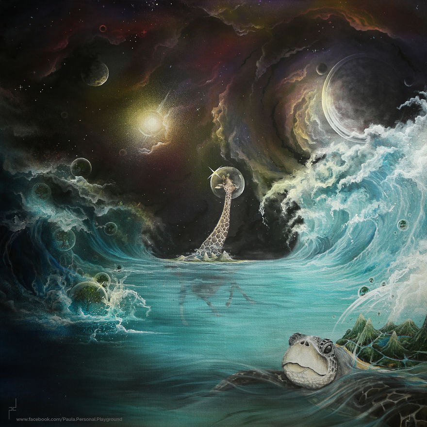 I Use Watercolor And Spray Paint To Create Surreal Landscapes