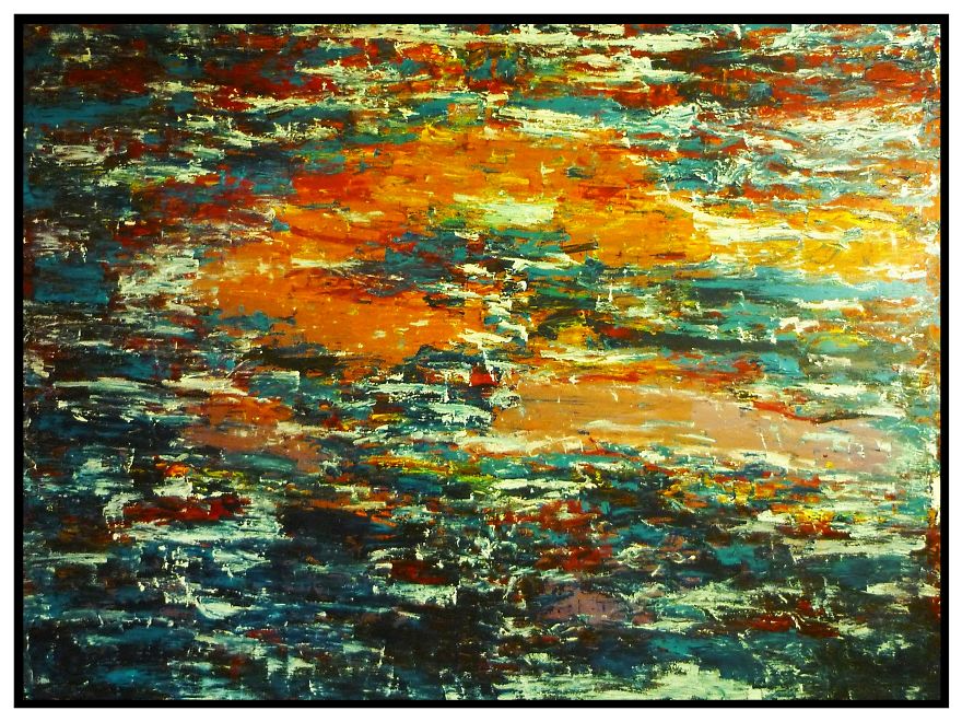 Abstract Colour Compositions Using Acrylic Paint