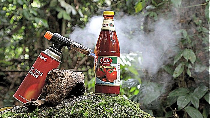 Tomato Sauce Bottle Vs Gas Torch