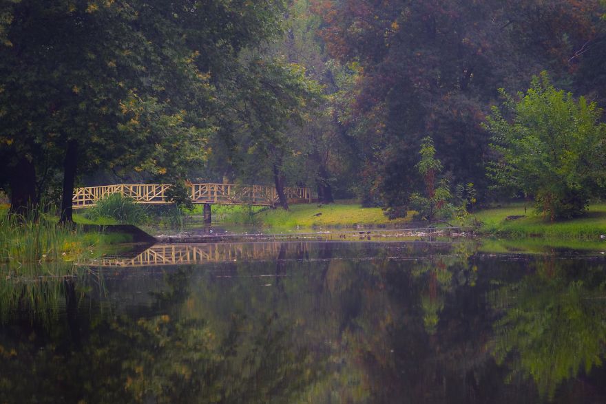 Autumn In The City Park In Macedonia