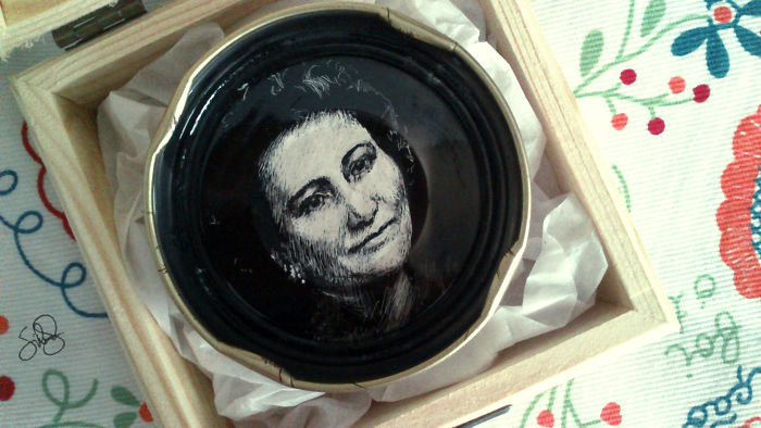 One Less Cap In The Trash! My China Ink Portraits On Bottle Caps