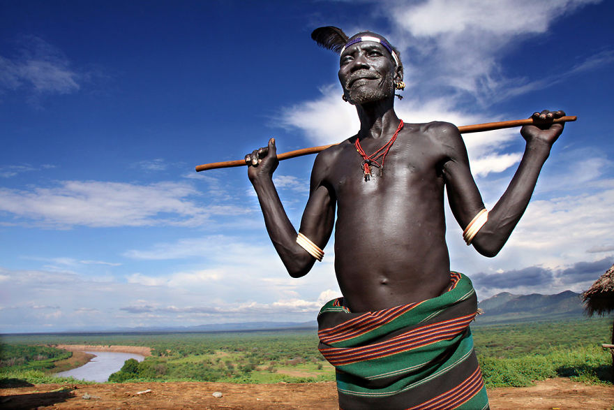 Abaté, Karo Tribe Chief In The Korcho Village, Ethiopia