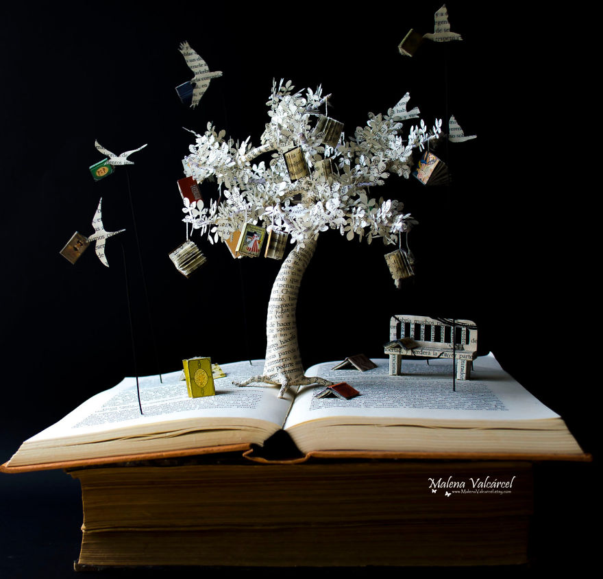 Book Sculptures Are My Passion, I Work With Paper To Create Elaborated Forms