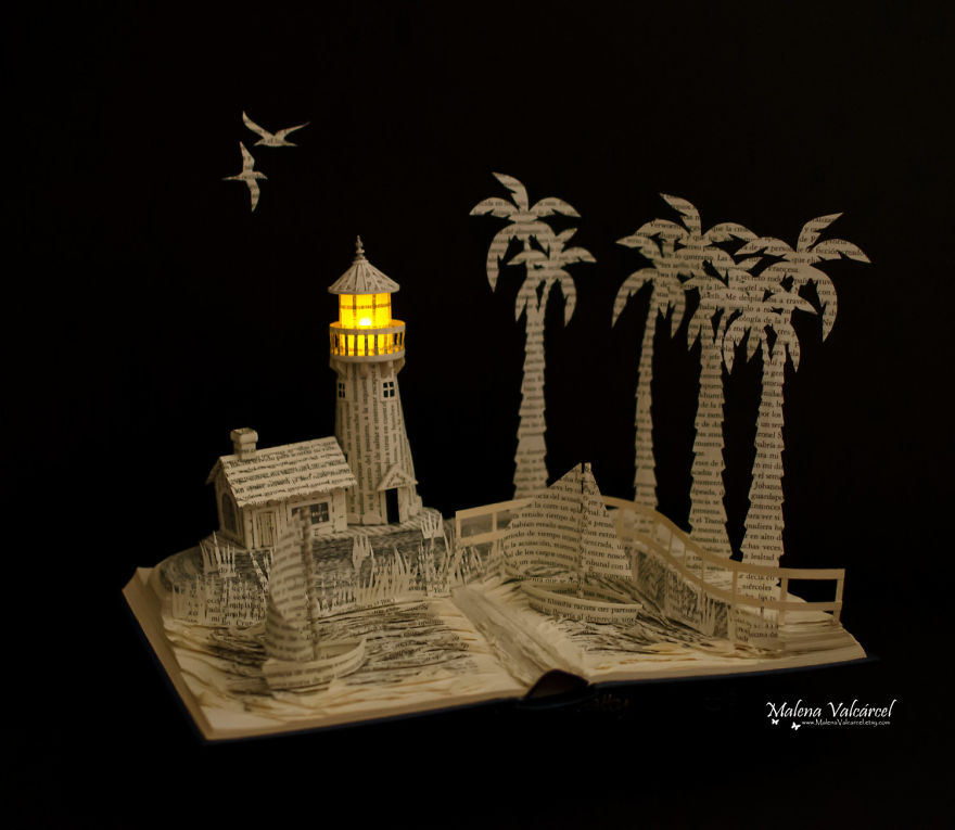 Book Sculptures Are My Passion, I Work With Paper To Create Elaborated Forms