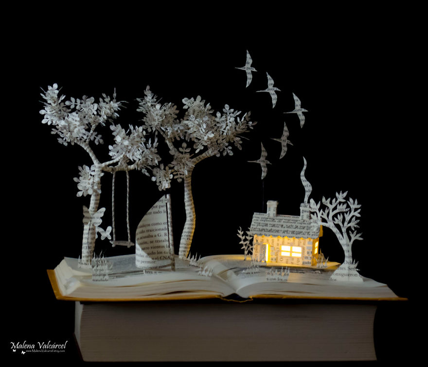 Book Sculptures Are My Passion, I Work With Paper To Create Elaborated Forms