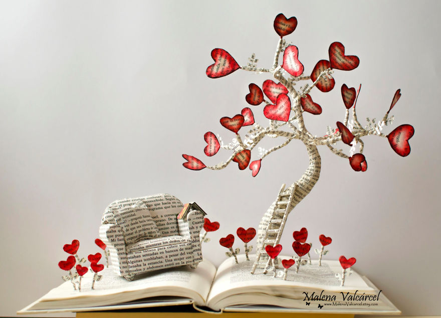 Book Sculptures Are My Passion, I Work With Paper To Create Elaborated Forms