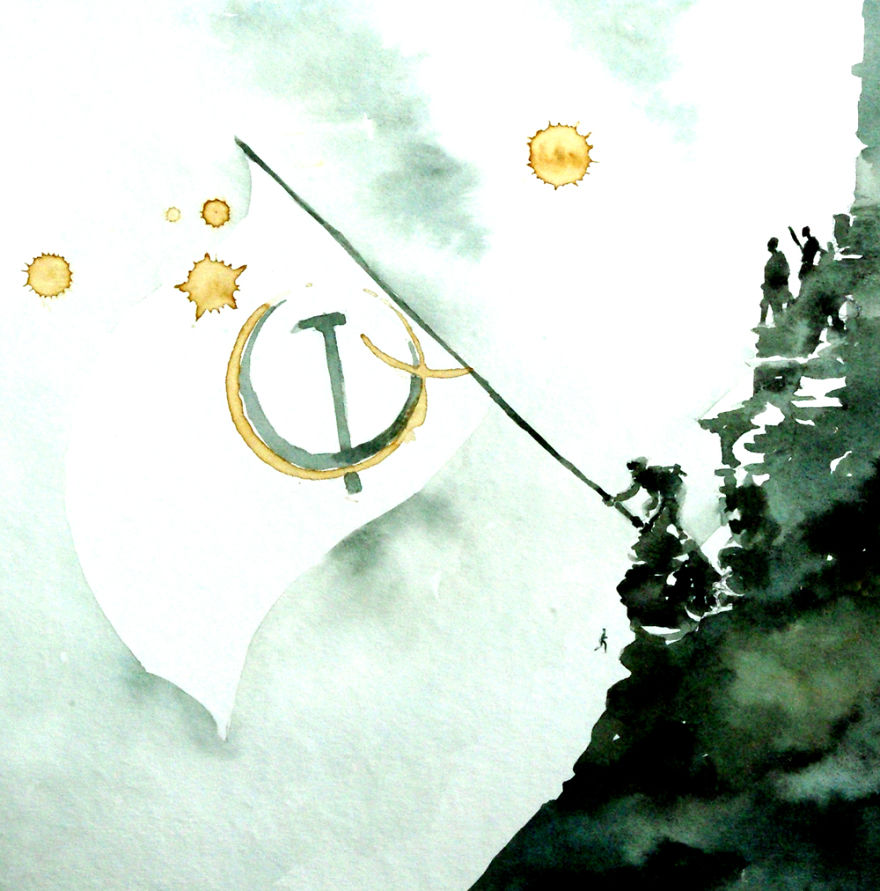 Coffee Stains And Watercolours Unite On The Day Of German Unity Coffee Stains And Watercolours Unite On The Day Of German Unity