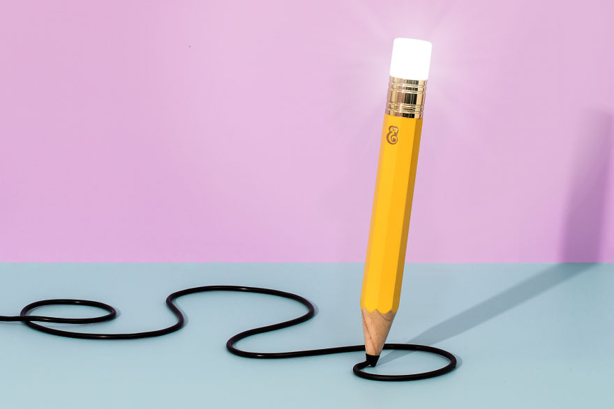 This Pencil Lamp's Cord Creates Doodles Around Your Room This Pencil Lamp's Cord Creates Doodles Around Your Room
