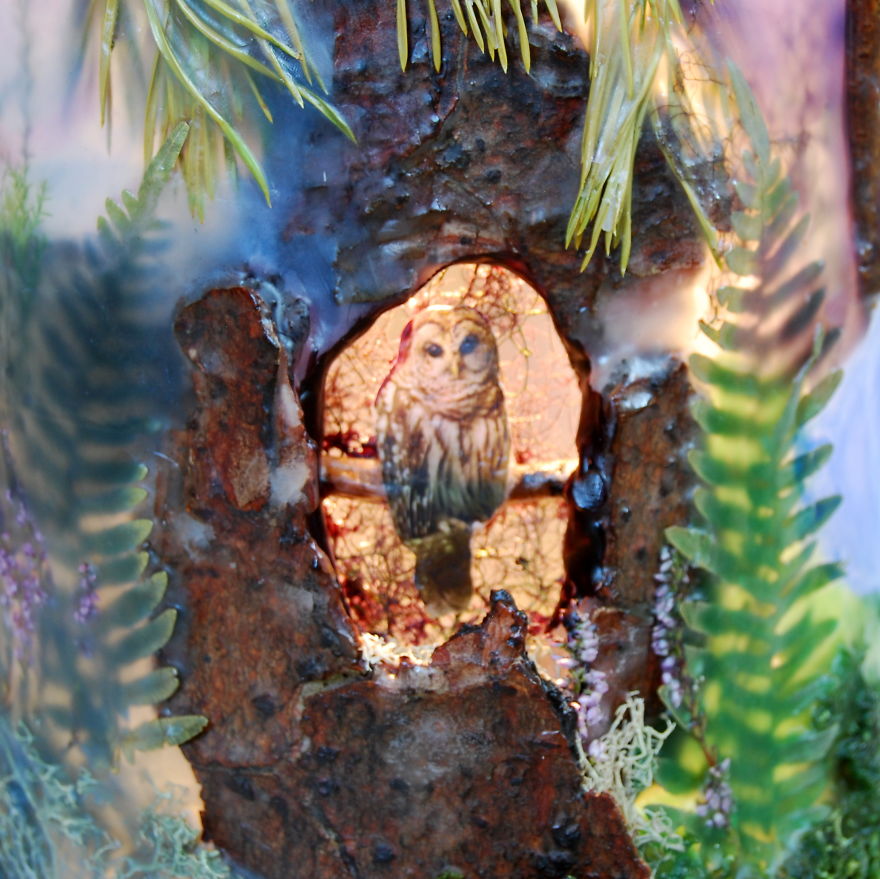 I Made Paraffin Lamp "Faun On A Blue Stone"