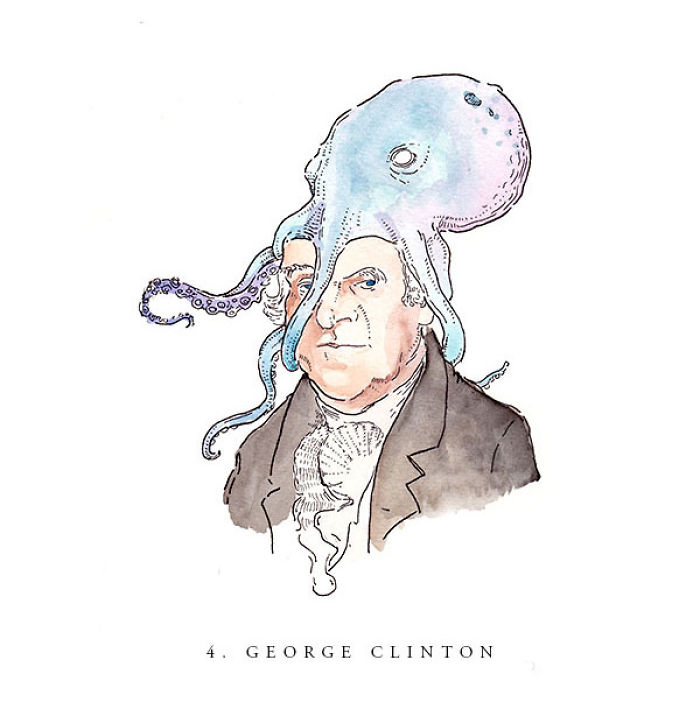 I Drew Portraits Of Every U.S. Vice President With An Octopus On His Head I Drew Portraits Of Every U.S. Vice President With An Octopus On His Head