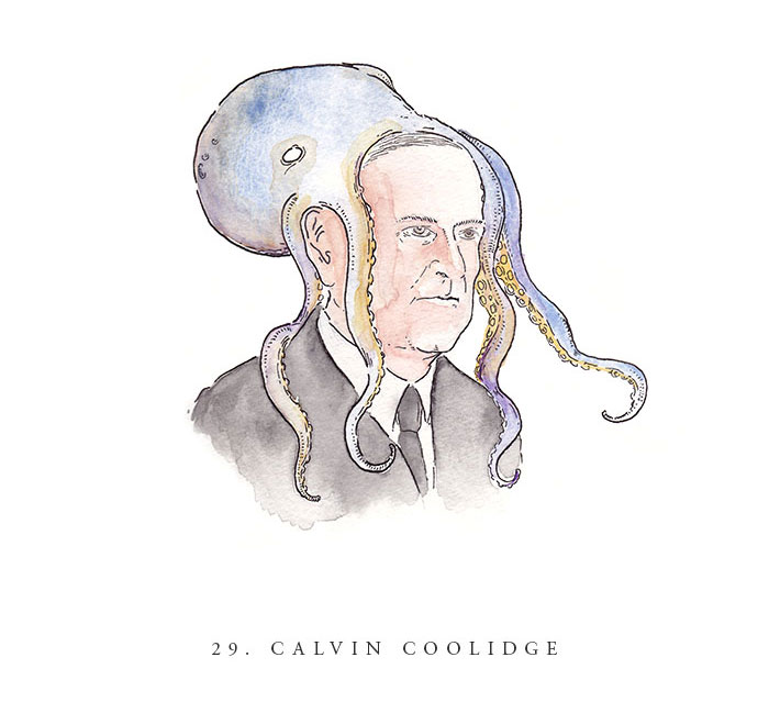I Drew Portraits Of Every U.S. Vice President With An Octopus On His Head I Drew Portraits Of Every U.S. Vice President With An Octopus On His Head