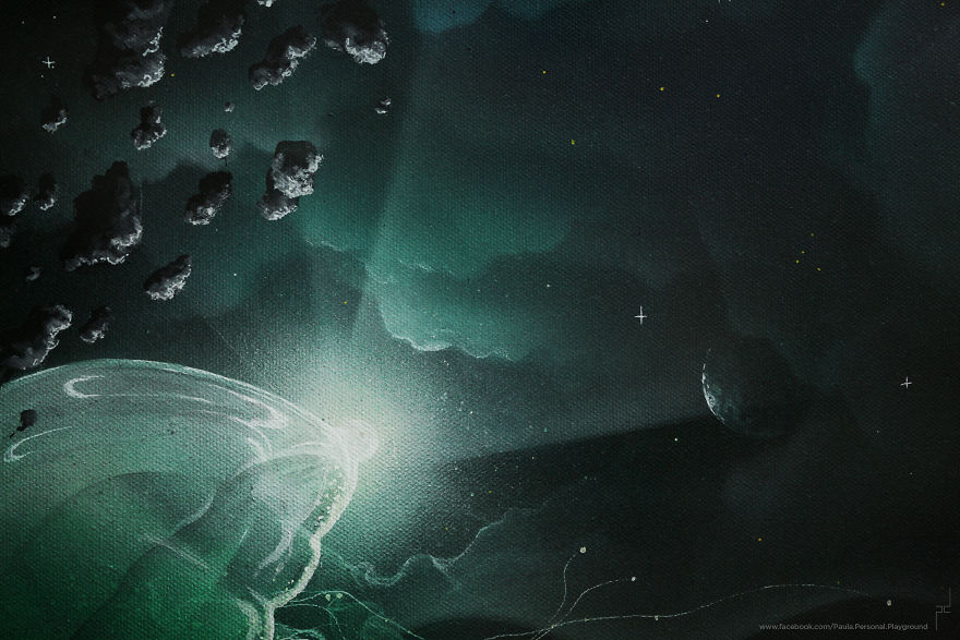 I Use Watercolor And Spray Paint To Create Surreal Landscapes I Use Watercolor And Spray Paint To Create Surreal Landscapes