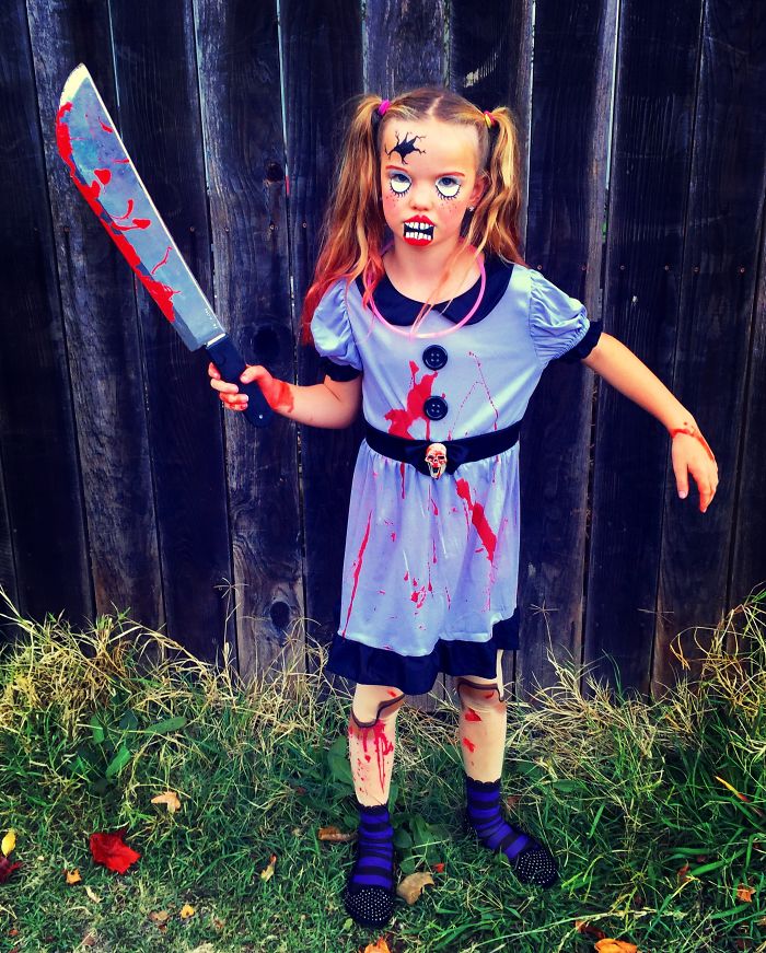 My Son Is Scared Of Dolls So Naturally My Daughter Had Me Make Her Into One.