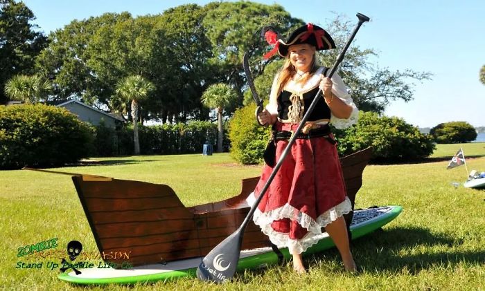 Me And My Pirate Ship, Costume And Ship By My Mom And I, Photo By Stand Up Paddle Life Co.