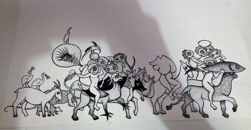 I Created My Own Version Of The Garden Of Earthly Delights Using Collage Technique I Created My Own Version Of The Garden Of Earthly Delights Using Collage Technique