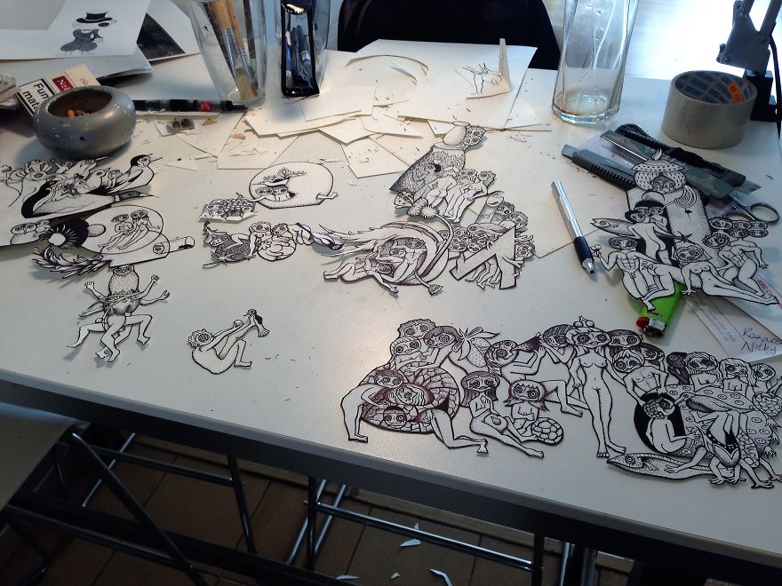 I Created My Own Version Of The Garden Of Earthly Delights Using Collage Technique I Created My Own Version Of The Garden Of Earthly Delights Using Collage Technique